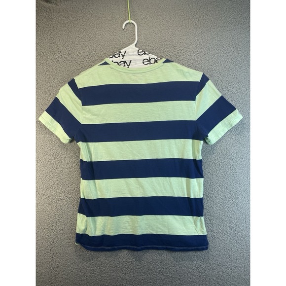 Tommy Hilfiger‎ Polo Shirt Mens Size Large Blue Striped Casual Short Sleeve * - Picture 5 of 6